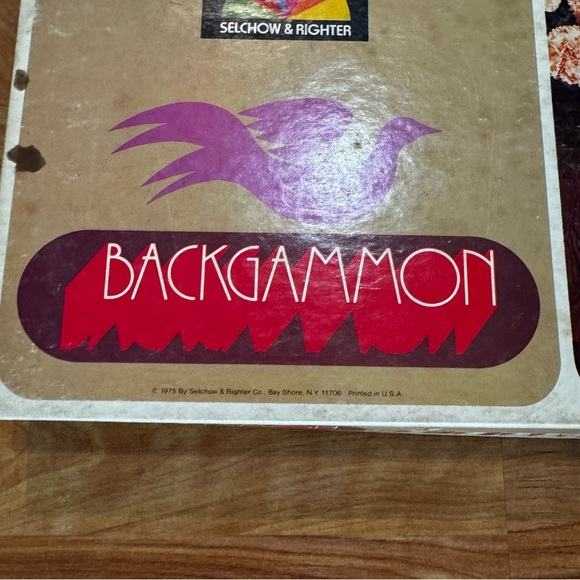 Vintage 70’s Backgammon Set Selchow Righter Complete 1975 Printed in the USA - Picture 3 of 14